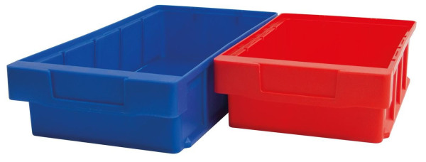 Schulte Anbauregal, Kleinteileregal-Set 1 MULTIplus150, 2000 x 1000 x 400 mm, verzinkt, 16 Fachböden, 150 Regalkästen 83x93x400 mm rot, 12724