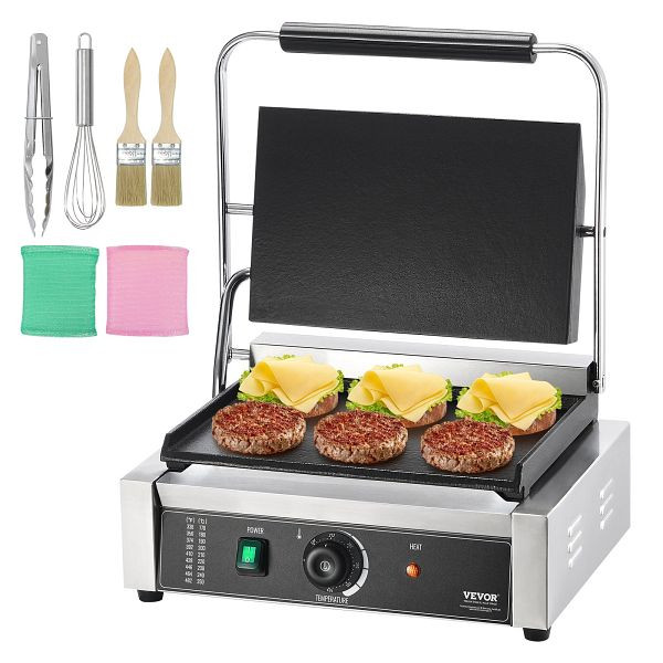 VEVOR Panini-Pressgrill Sandwichmaker Kontakt Grill Kommerziell Elektrisch, DYYBDBL3200W2444DV2