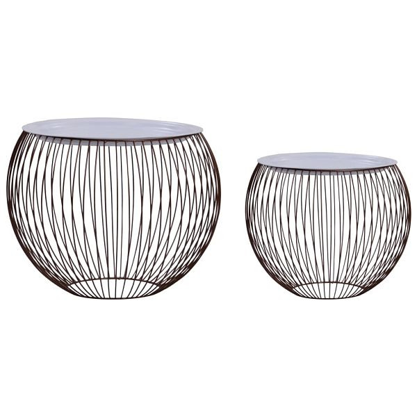 vidaXL Couchtisch 2 Stück Golden, 287660