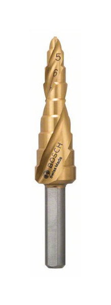 Bosch Stufenbohrer HSS-TiN, 4 - 12 mm, 6 mm, 65 mm, 9 Stufen, 2608597525