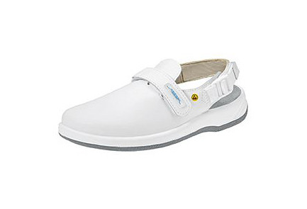 ABEBA ESD-Berufsschuhe Arrow Clog weiß ESD, OB, Ristbereich verstellbar, Fersenriemen feststehend, verstellbar, Glattleder, 38400-46