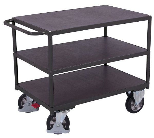 VARIOfit Schwerlast Tischwagen mit 3 Ladeflächen, Ladefläche: 995 x 700 mm, RAL 7016 anthrazitgrau, sw-700.617/AG