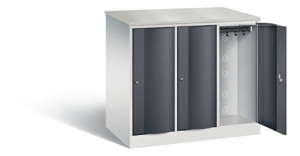 C+P XL-Schließfachschrank Resisto, H1077xB1148xT640mm, Farbe: Lichtgrau / Schwarzgrau, 8271-373 S10058