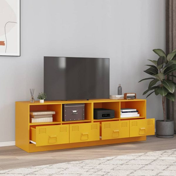 vidaXL TV-Schränke 2 Stück Senfgelb 67x39x44 cm Stahl, 841746