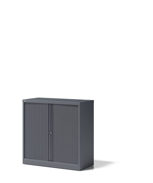 Bisley Rollladenschrank Essentials, mit 1 Fachboden für 2 Ordnerhöhen, anthrazitgrau, YETB10101S9634