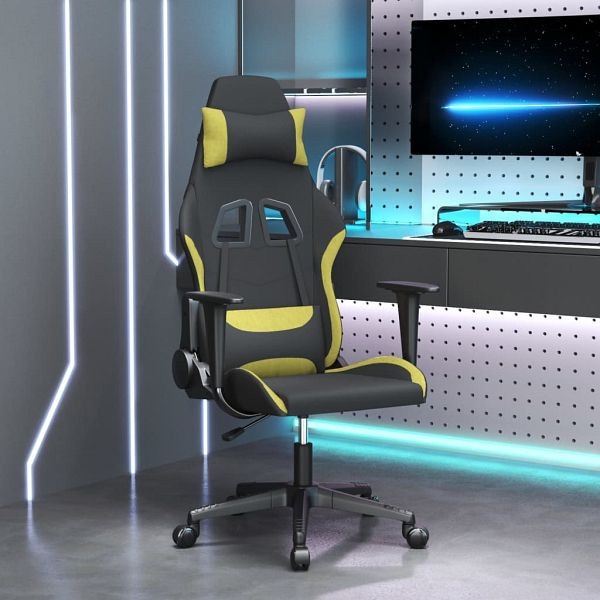 vidaXL Gaming-Stuhl mit Massagefunktion Schwarz und Hellgrün Stoff, 345496