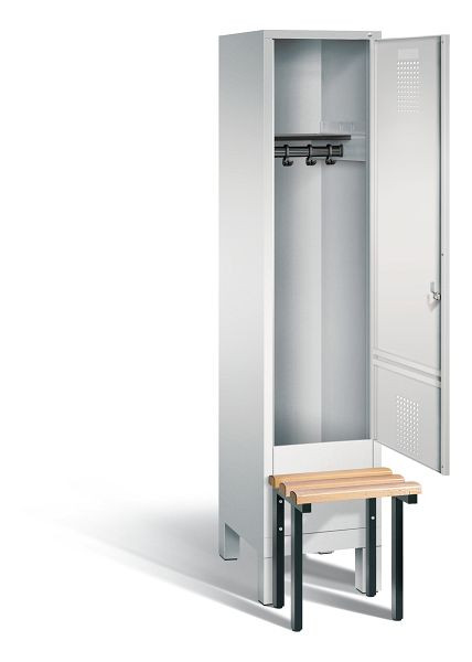 C+P Garderobenschrank Evolo, H1850xB420xT815mm, Farbe: Lichtgrau, 48030-12 S10017