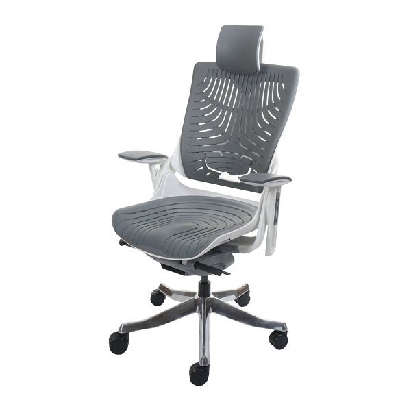 Mendler Bürostuhl MERRYFAIR Wau 2b, Schreibtischstuhl Drehstuhl, Hartschale, ergonomisch, grau, 105660
