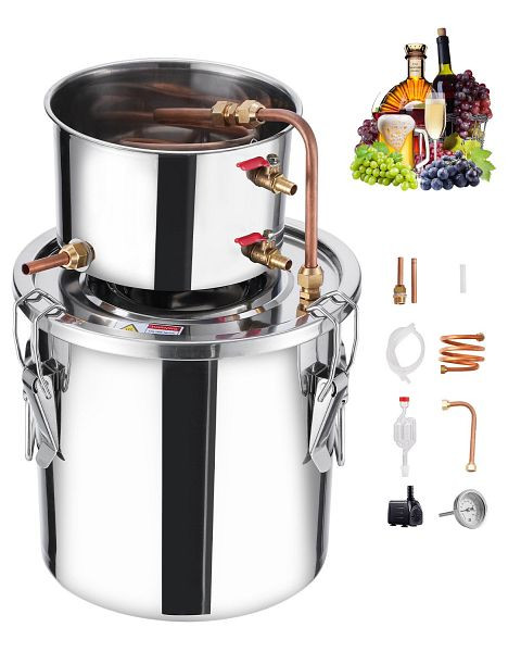 VEVOR Moonshine Still 11,4L Alkohol Destilliergerät Brausetsatz, Edelstahl, DLNTZLQYS3JLYMUT6V2