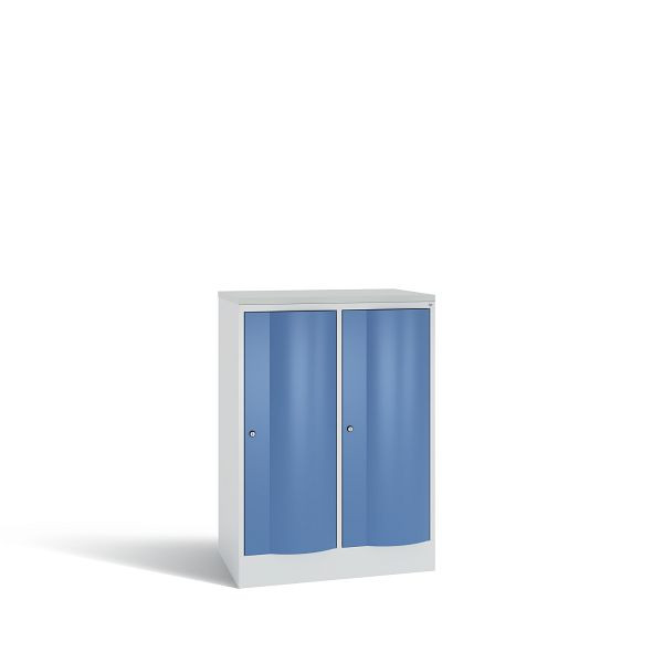 C+P Spind Resisto, 2 Abteile, H1077xB772xT540 mm, Grau/Fernblau/DBS Hellgrau, 8271-272 S10111