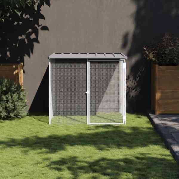 vidaXL Hühnerkäfig mit Dach Hellgrau 103x98x90 cm Verzinkter Stahl, 172338