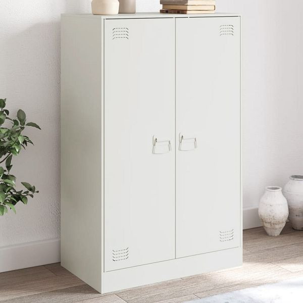 vidaXL Sideboard Weiß 67x39x107 cm Stahl, Material: Kaltgewalzter Stahl, 841666