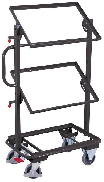 VARIOfit Beistellwagen ohne Böden, neigbar, Ladefläche: 610 x 410 mm, RAL 7016 anthrazitgrau, sw-400.802/AG