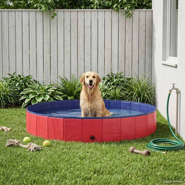 vidaXL Hundepool Rot Ø200 x 30 cm Dicker PVC, 42028262