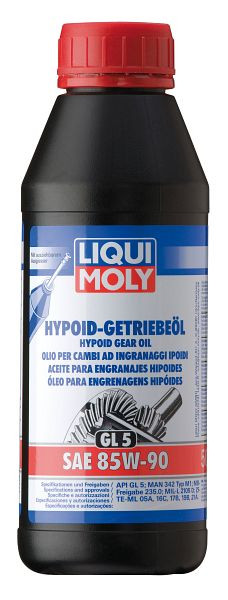 LIQUI MOLY Hypoid-Getriebeöl (GL5) SAE 85W-90, Dose Kunststoff, VE: 0,5 Liter, 1404