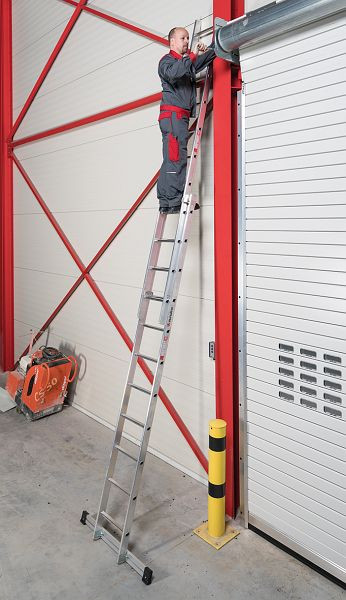 Euroline Alu-Schiebeleiter 2-teilig Modell Nr. 202 mit 2 x 11 Stufen, 5,45m senkrechte Leiterhöhe, 2028811