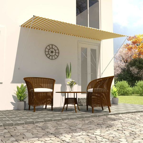 vidaXL Einziehbare Markise 300×150 cm Gelb und Weiß, 143755