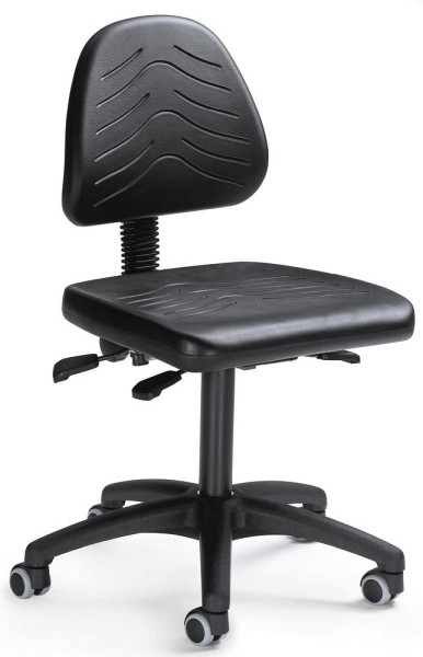 Deskin Arbeitsstuhl A-TEC 20, Schwarz, 450 x 390 mm, Gestell: Polyamid schwarz, mit Hartbodenrollen, schwarz, 255262