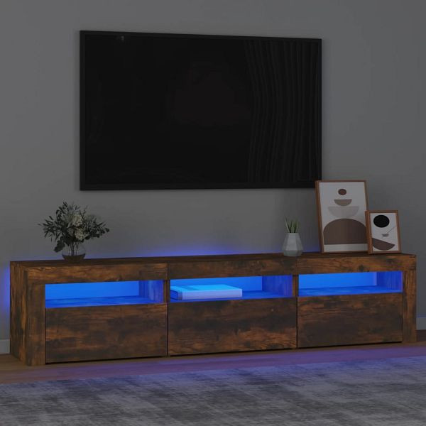 vidaXL TV-Schrank mit LED-Leuchten Räuchereiche 180x35x40 cm, 3152759