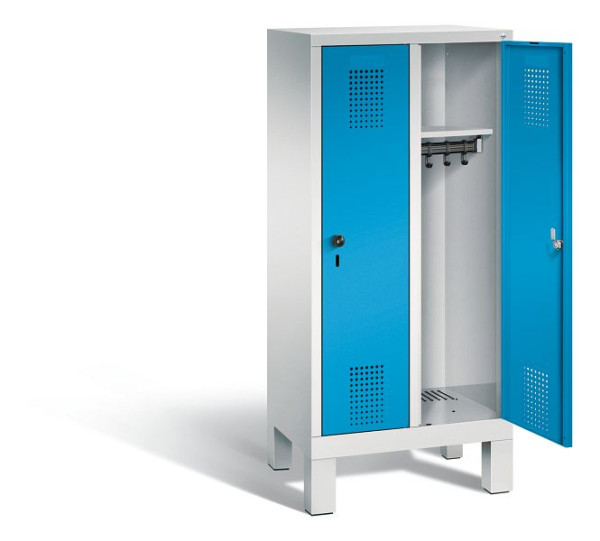 C+P Kindergarten-Spind Evolo, H1350xB610xT300mm, Farbe: Lichtgrau / Lichtblau, 480103-20 S10041