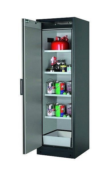 asecos Sicherheitsschrank Q-CLASSIC-90, Q90.195.060 in lichtgrau RAL 7035 mit 4x Fachboden (Stahlblech), 30072-041-30079