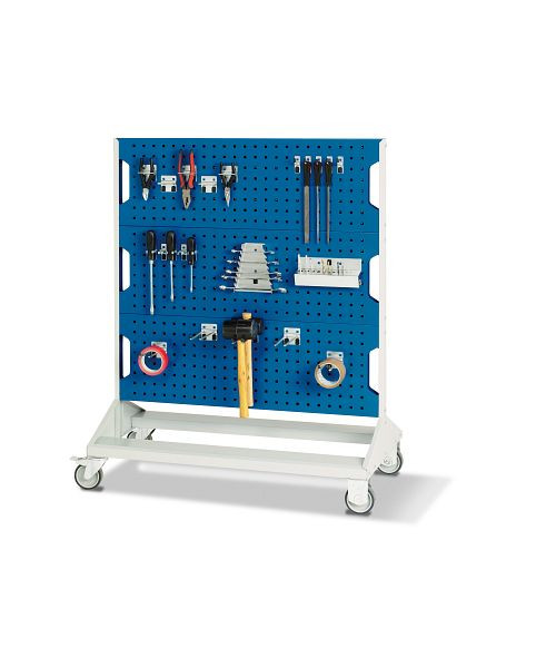 bott perfo Rack mobil mit 6 Lochplatten BxTxH: 1000 x 550 x 1250 mm, RAL 5010, 16917160.11V