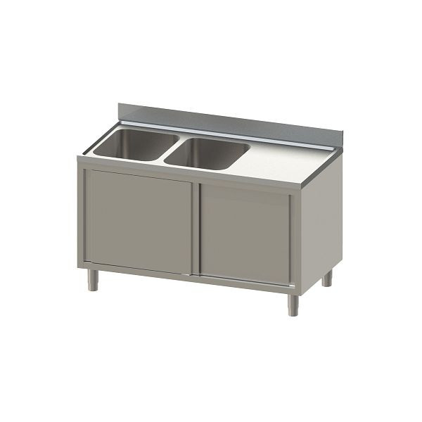 Vaiotec TOPLINE Spülschrank 600 / 2 Becken links mit Schiebetüren L: 1400 mm, 10823