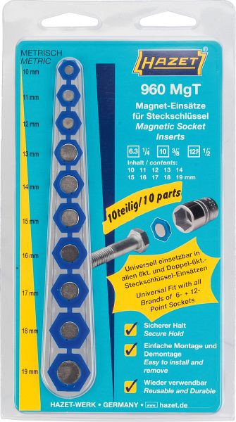 Hazet Magnet-Einsatz, für Steckschlüsseleinsätze, Außen-Sechskant Profil, 960MGT
