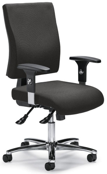 Deskin Bürodrehstuhl COMFORT R DELUXE inkl. Armlehnen, Fußkreuz Stahl inkl. Gasfeder verchromt, Bezug Stoff Basic G, Farbe anthrazit, 258381