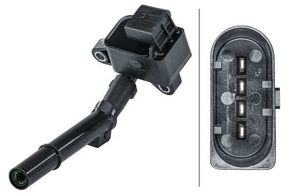 HELLA Zündspule, 12V, 4-polig, Kerzenschachtzündspule, Bajonett, 5DA 358 168-311