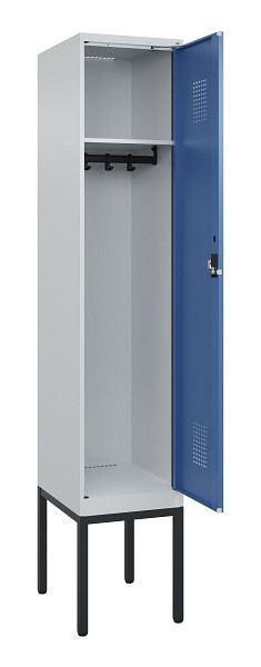 C+P Spind Evolo PLUS, Gestell, 1 Abteile, 2120x400x500mm, 7035/5023, Verschluss Zylinderschloss, Ablageböden 1, 0490307-12 S10035