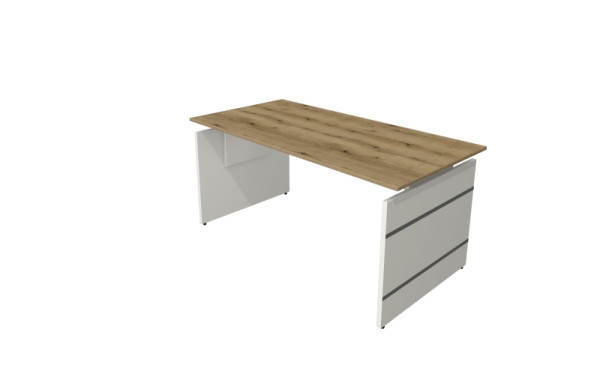 Kerkmann Höhenverstellbarer Wangenschreibtisch, Form 4, B 1600 x T 800 x H 680-760 mm, Asteiche, 11441855