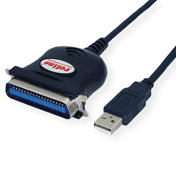 ROLINE USB Konverter Kabel USB nach IEEE 1284, schwarz, 1,8 m, 12.02.1092