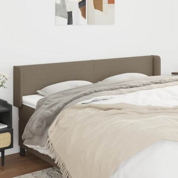 vidaXL Kopfteil mit Ohren Taupe 183x16x78/88 cm Stoff, 3118506