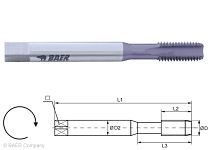 BAER HSSE-TiCN Maschinengewindebohrer Form C - M 9 x 1,25 - DIN 371 Guss, 110510008