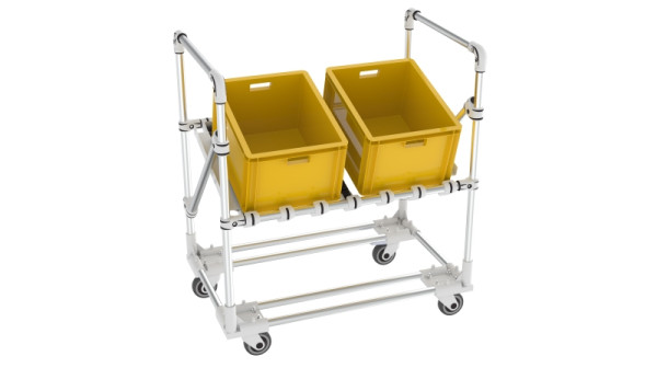 TRILOGIQ Bereitstellungs-Trolley mit Rollenbahn-Ebene, 20850-03