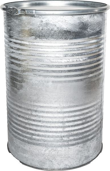 Cemo Bergungsfass mit T-Codierung, 300 Liter mit Spannring und Deckel, verzinkt, 12224