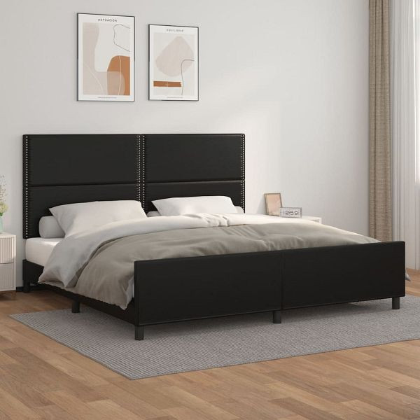 vidaXL Bettgestell mit Kopfteil Schwarz 200x200 cm Kunstleder, 3125530