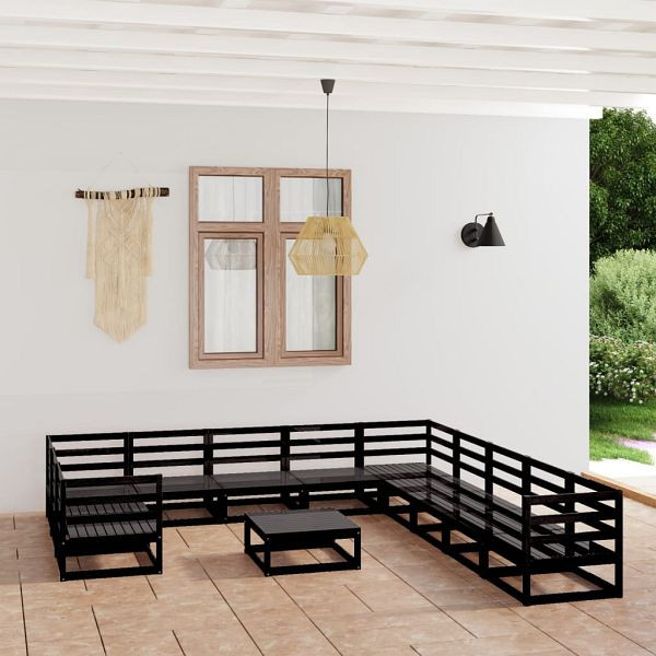 vidaXL 12-teilig Garten-Lounge-Set Massivholz Kiefer, 3076023
