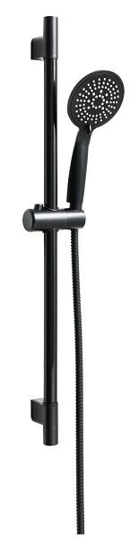 Sanotechnik Brauseset schwarz: Stange, Brause 5 Funktionen, Schlauch, AS620
