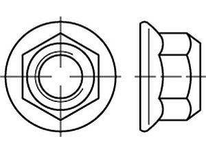 Sechskantmuttern mit Flansch DIN 6927 8 M 16 galvanisch verzinkt VE=S (100 Stück)