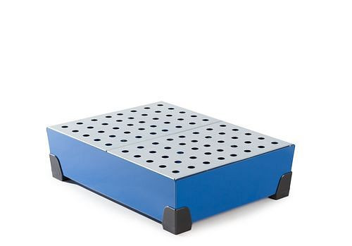 DENIOS Kleingebindewanne Vario 65, lackierter Stahl, Auflage Lochblech verzinkt, Auffangvolumen 65 Liter, 250695