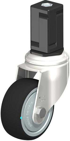 Blickle LKRXA-PATH 80KD-11-FK-EXV17 Edelstahl-Apparate-Lenkrolle mit Expander, Thermoplastisches Polyurethan, Grau, 853425