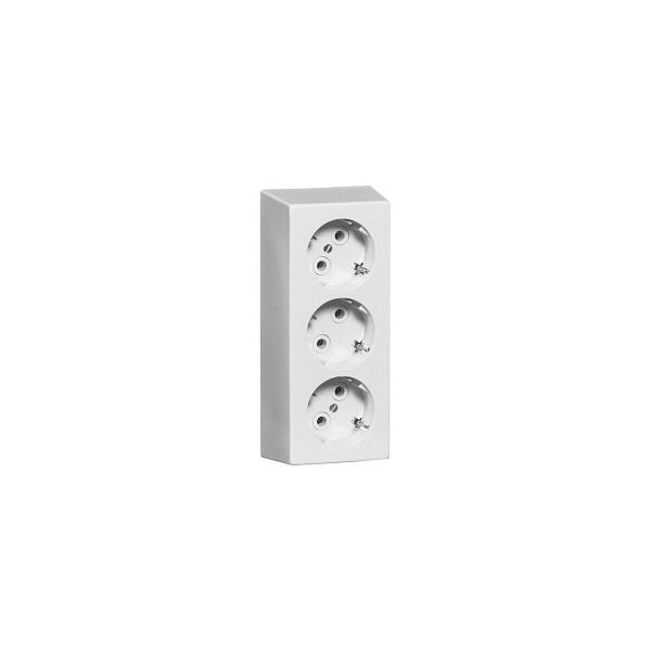 PEHA Steckdose 3f weiß glänzend AP IP20 Komplettgehäuse horizontal/vertikal D6303, 120256