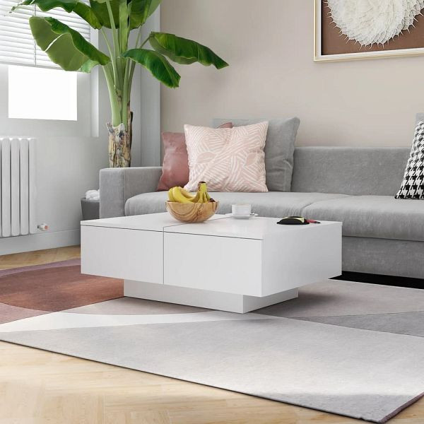 vidaXL Couchtisch Weiß 90x60x31 cm Holzwerkstoff, 804175