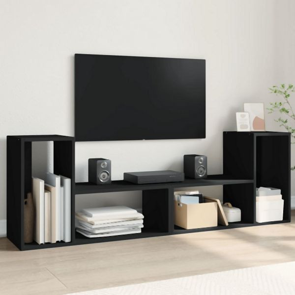 vidaXL TV-Schränke 2 Stk. Schwarz 75x30x50 cm Holzwerkstoff, 840787