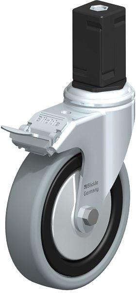 Blickle LKRA-VPA 126G-11-FI-FA-EV17 Apparate-Lenkrolle mit Expander & Feststeller, Vollgummi, Grau, 848355