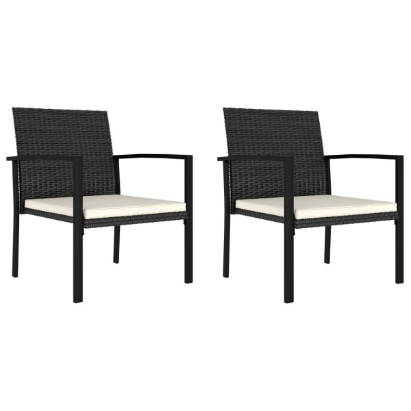 vidaXL Garten-Essstühle 2 Stück Poly Rattan Schwarz, 315110