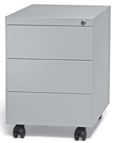 Deskin Rollcontainer BASE L, Stahl, Alusilber RAL 9006, B 390 x H 550 x T 590 mm, 18 kg, 221767