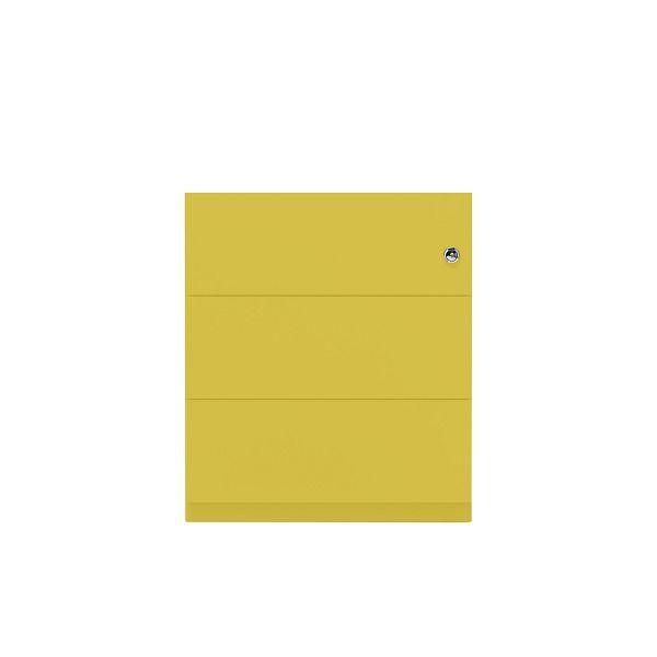 Bisley Rollcontainer Note™, 3 Schubladen, Tiefe 775 mm, Griffleiste, 677 tickleweed, NWA79M7BBB677